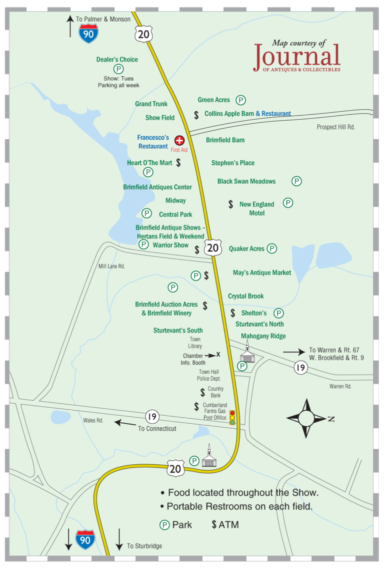 Shows map brimfield antique week